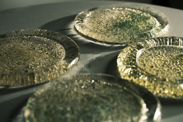 Glass Plates in Mixed Olive