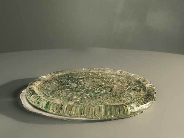 Glass Plates in Mixed Olive