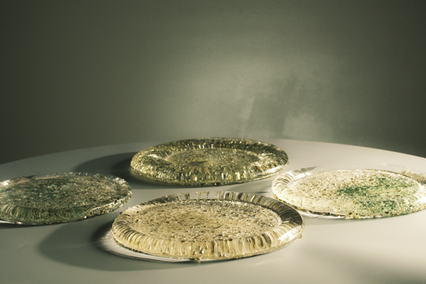 Glass Plates in Mixed Olive